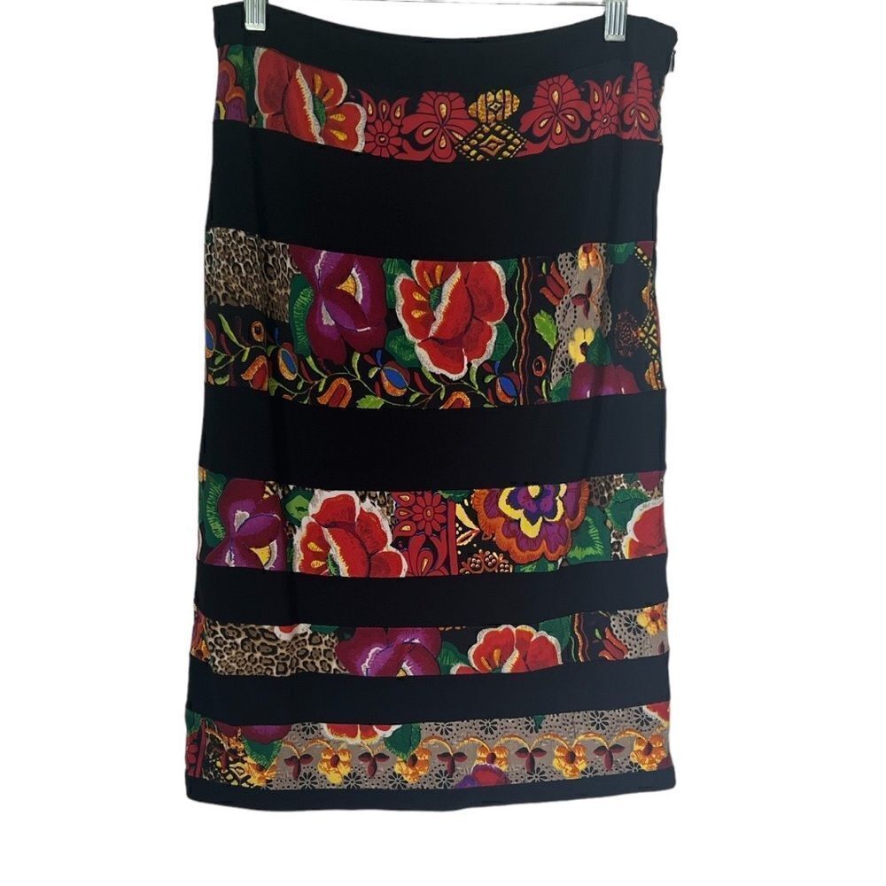 Alberto Makali Multicolored Vibrant Floral Straight Fully Lined Skirt sz 8